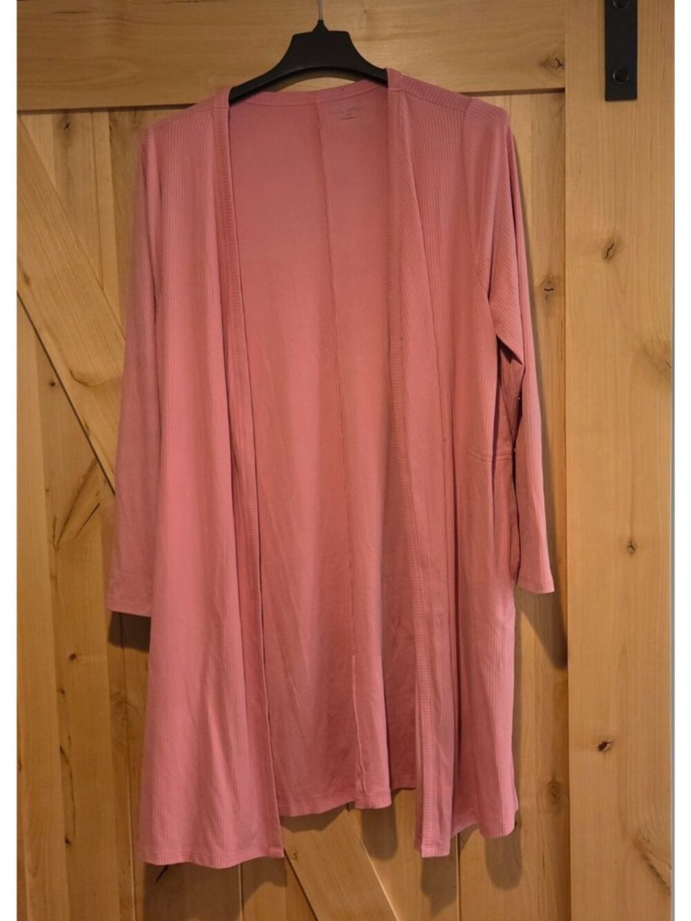 Lane Bryant Cardigan Sweater Womens Plus Size 14/16 Pink Ribbed Knit Open Front